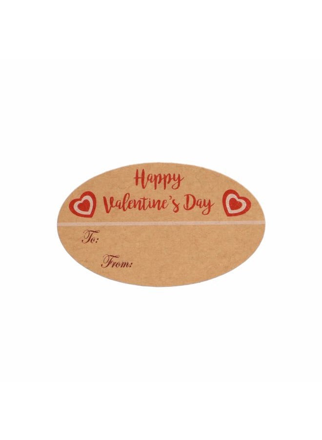 Cualfec Valentine's Day to and from Stickers Valentine's Heart Stickers 1.5"x2.5" Natural Kraft Gift Tags 4 Unique Heart Designs for Gift Wrapping, Box and Envelope Sealing - 200 Stickers - Image 5