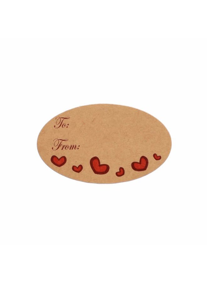 Cualfec Valentine's Day to and from Stickers Valentine's Heart Stickers 1.5"x2.5" Natural Kraft Gift Tags 4 Unique Heart Designs for Gift Wrapping, Box and Envelope Sealing - 200 Stickers - Image 4