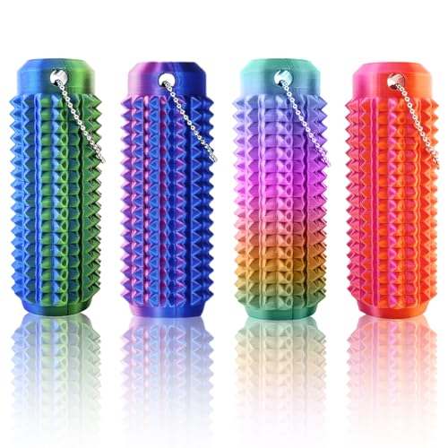 HONBQYCC Little Pain Ouchies Fidget 4PCS Pain Stim Fidget Toy for Adults Teens 3D Printed Spiky Grippie Stim Keychain Sensory Toy for Stress Relief Focus Office Workers Novelty Gifts for Men Laser - Image 1