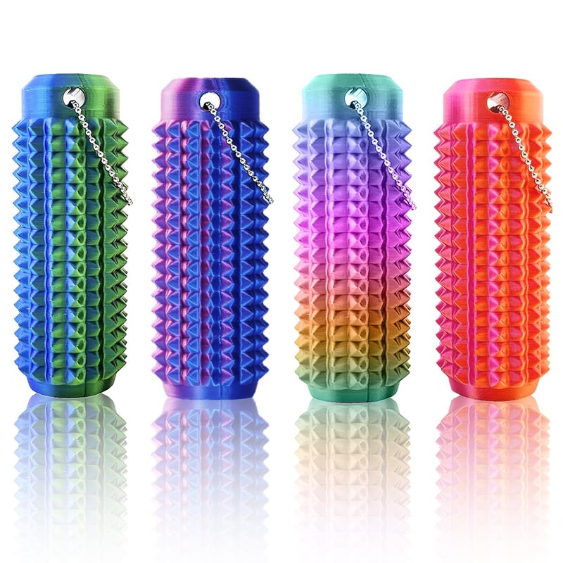 HONBQYCC Little Pain Ouchies Fidget 4PCS Pain Stim Fidget Toy for Adults Teens 3D Printed Spiky Grippie Stim Keychain Sensory Toy for Stress Relief Focus Office Workers Novelty Gifts for Men Laser - Image 2