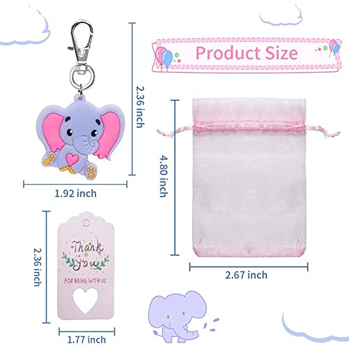 Aizhuang 50 Set Baby Shower Return Favor Elephant Keychains for Elephant Theme Party Favor Boys Girls Birthday Party Supplies - Image 3