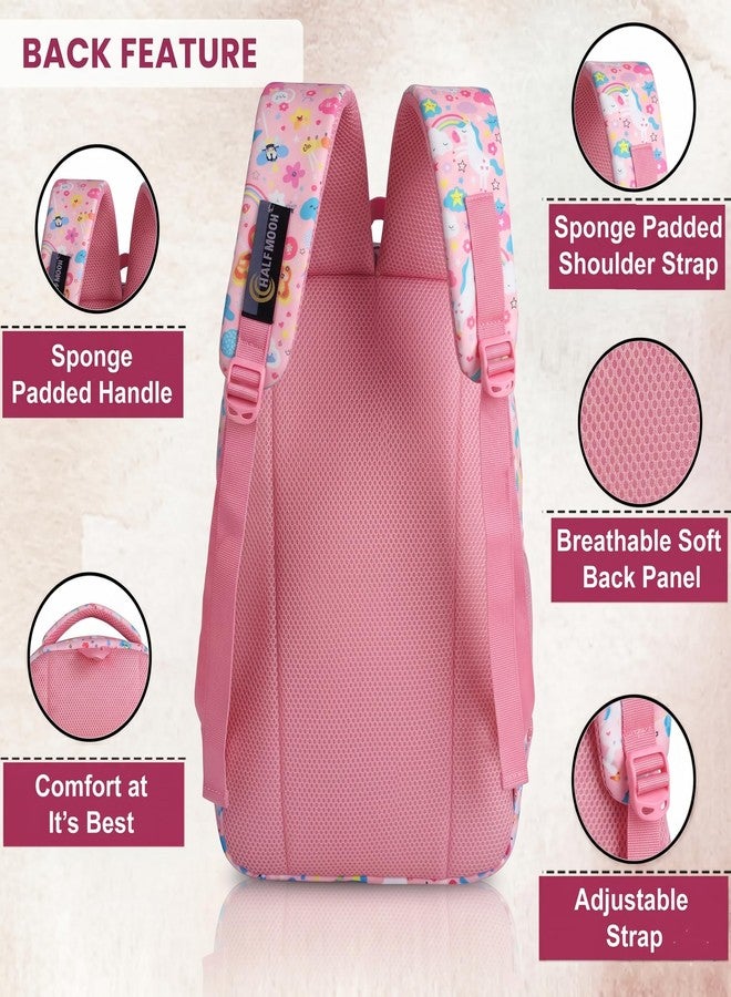 Half Moon Sunshine 35L School Bags For Boys Or School Bag For Girls | Backpack For Men Or Backpack For Women | Water Resistant | 5 Zips Stylish & Trendy College Backpacks For Boys & Girls (Pink) - Image 4