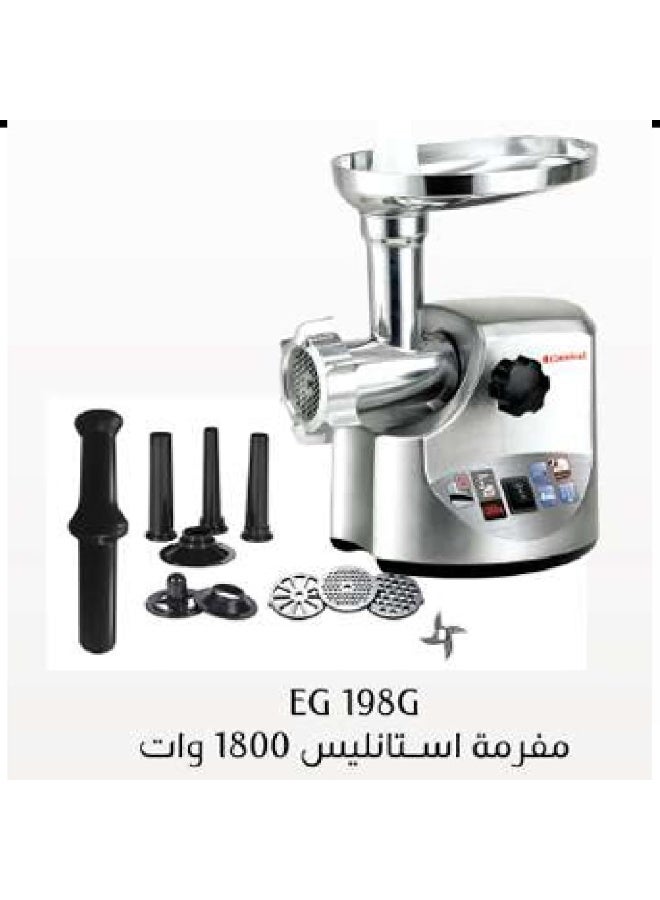 Carnival 2000W Meat Mincer/Grinder, Silver, Stainless Steel Material - Image 2
