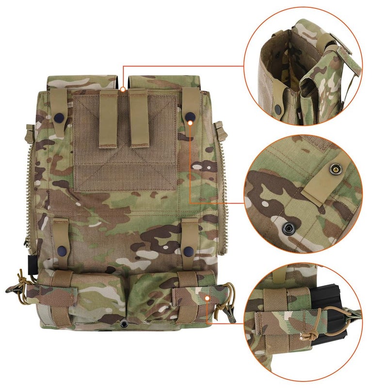 KRYDEX Tactical Modular Zip On Backpack for Vest JPC2.0 CPC AVS Zipper Molle Back Panel (MC) - Image 5