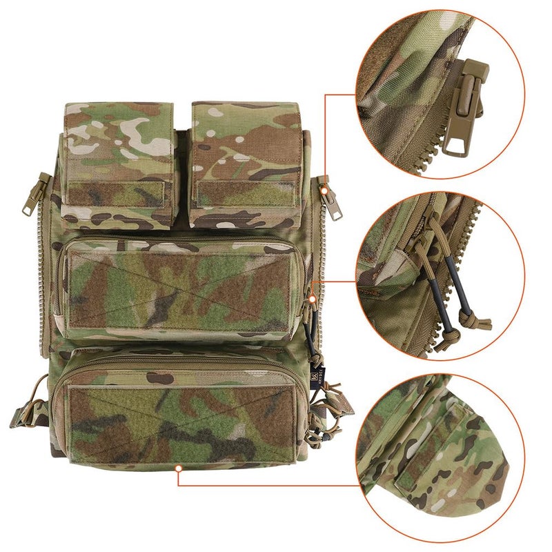KRYDEX Tactical Modular Zip On Backpack for Vest JPC2.0 CPC AVS Zipper Molle Back Panel (MC) - Image 4