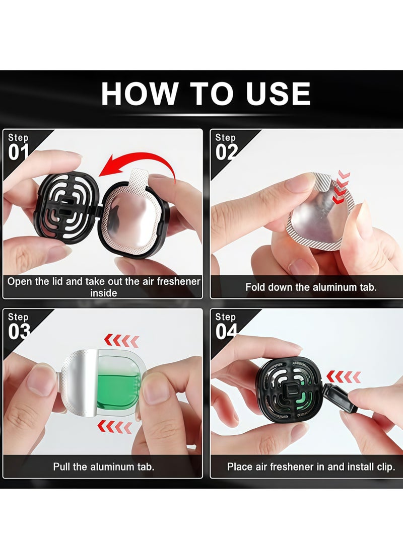 2 PCS 30-Day Long-Lasting Car Air Freshener Vent Clip - Essential Oil Scented Odor Eliminator, 0.14 oz Each, Non-Toxic Fragrance Source for Fresh Car Smell(Green) - Image 2