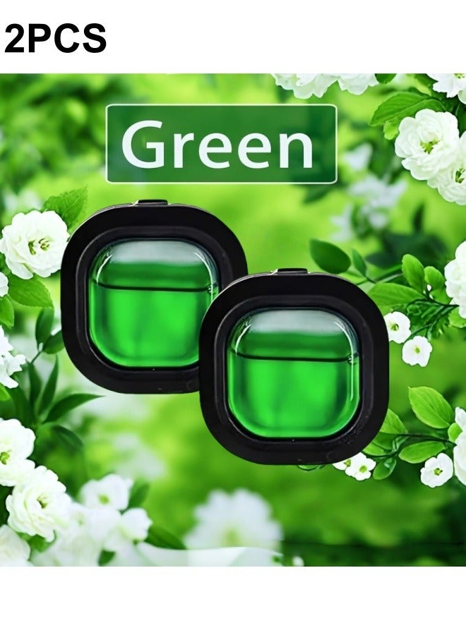 2 PCS 30-Day Long-Lasting Car Air Freshener Vent Clip - Essential Oil Scented Odor Eliminator, 0.14 oz Each, Non-Toxic Fragrance Source for Fresh Car Smell(Green) - Image 1