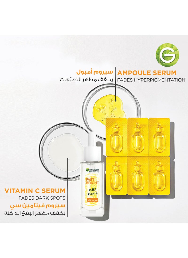 Garnier - Garnier Skin Active Fast Bright Hyperpigmentation Ampoule Serum Multipack with 3% Vitamin C & Niacinamide, for dark circles 5+1 FREE (6 X 1.5ML) - Image 1