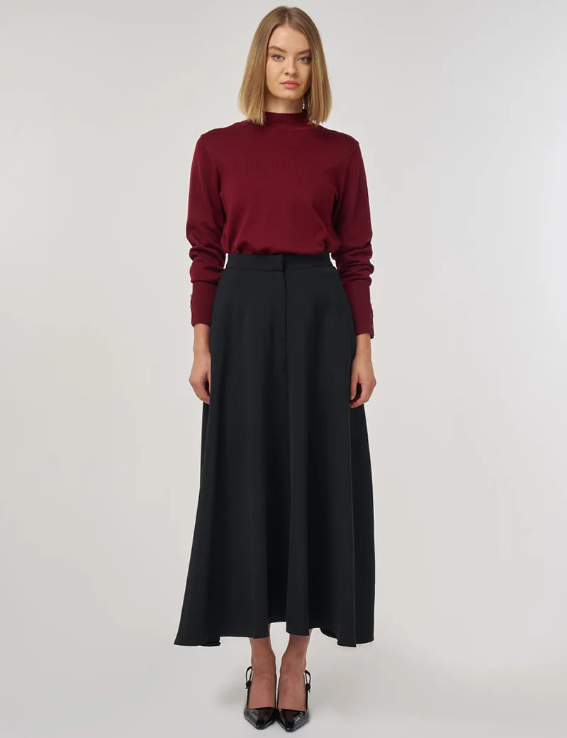 Kayra Flared Skirt Black
