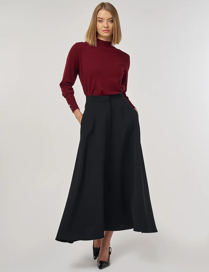 Kayra Flared Skirt Black