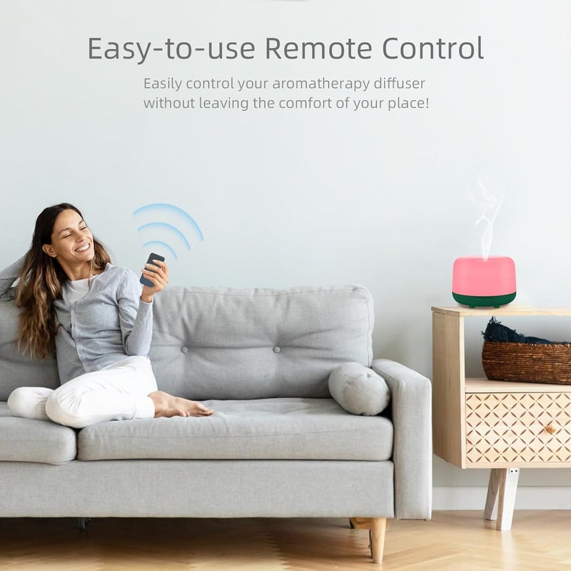 Marchred 300ML Aromatherapy Diffuser for Home, Quiet Diffuser for Essential Oils with Remote Control, 7 LED Color Changing Light, Scent Cool Mist Air Humidifier - Image 4