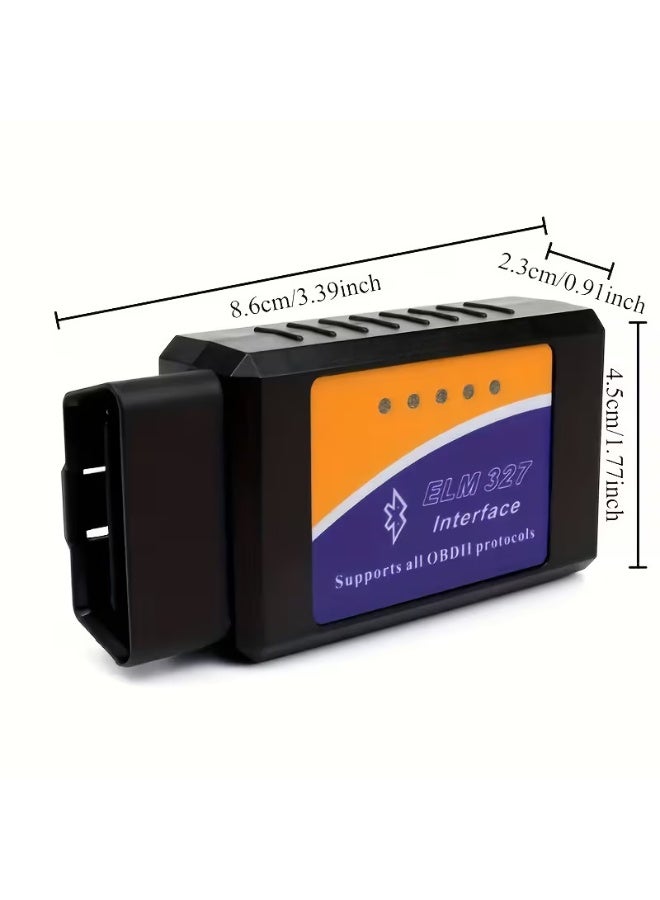 جهاز فحص سيارات ELM327 OBD2 بتقنية بلوتوث أداة تشخيص للسيارات وقارئ أكواد أعطال OBD-II لفحص لمبة المحرك متوافق مع اندرويد وiOS - Image 2