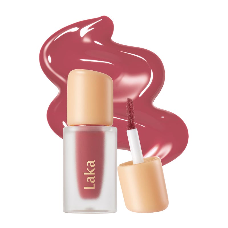 Laka Fruity Glam Lip Tint Mini, 1.9g/0.07oz, Glowing Lip Stain with Wide Color Spectrum, Hydrating & Lightweight Texture, Long-Lasting Bold Stain, Non-Sticky, Vegan, K-Beauty (#122 Rosyrose) - Image 1