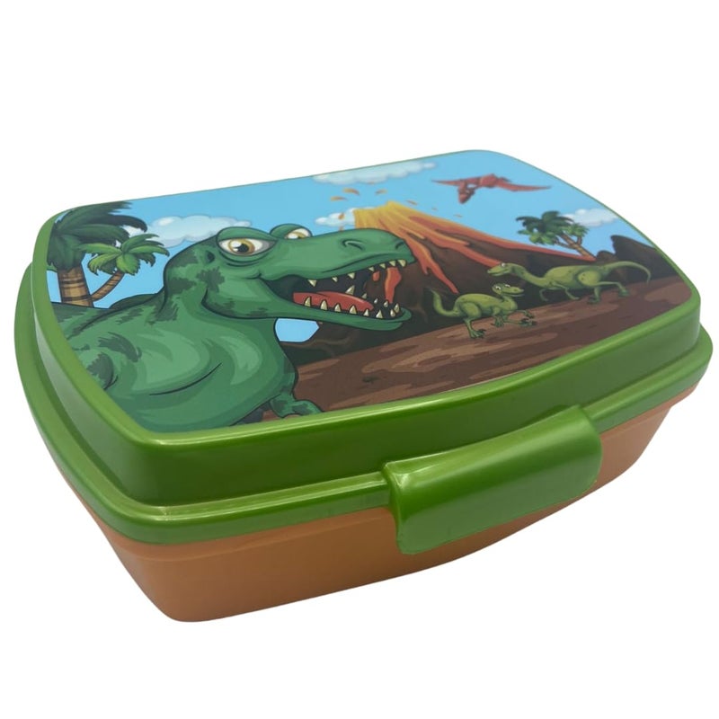 Stor  Dinosaur TREX Lunch Box  School Travel Lunch Food Box  Rectangular  Dino Lunch Box  Lunch and Snack Container 18x5x13 CM