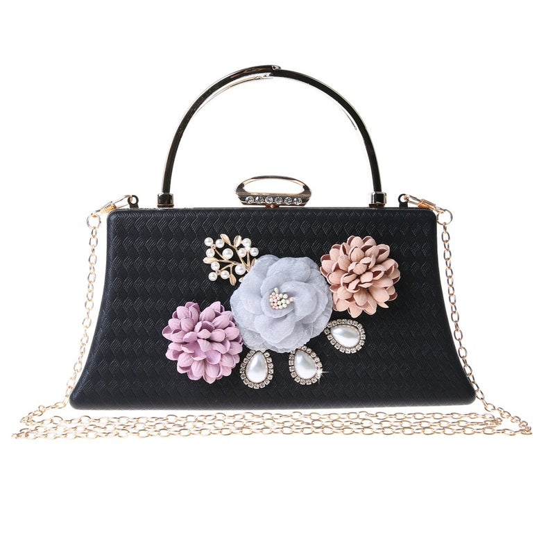 New Small Fresh Flower Handbag Rhinestone Banquet Bag Easy To Match Lady Bag Ladies Bag Evening Bag Hd0808 - Image 4