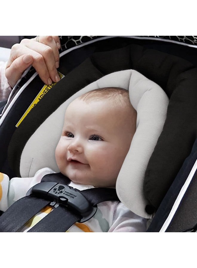 Pro Goleem Car Seat Head Support Infant Soft Infant Car Seat Insert 2 In 1 Carseat Head Support For Newborn Baby Car Seat Cushion Perfect For Car Seat Stroller Swing Bouncer Gray And Black - Image 3