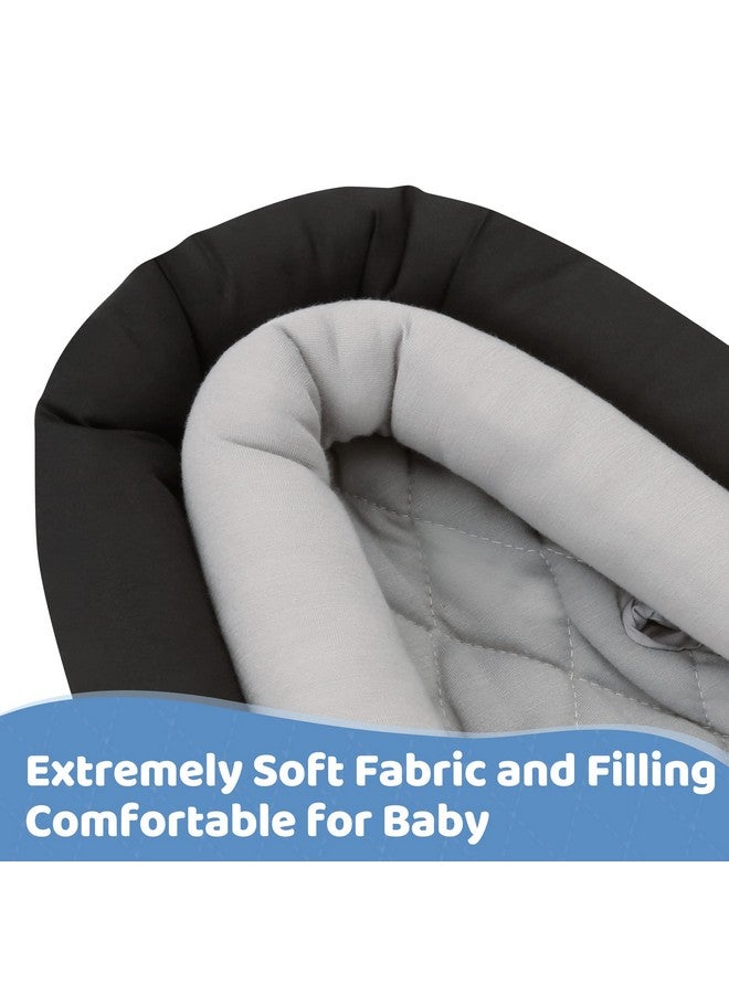 Pro Goleem Car Seat Head Support Infant Soft Infant Car Seat Insert 2 In 1 Carseat Head Support For Newborn Baby Car Seat Cushion Perfect For Car Seat Stroller Swing Bouncer Gray And Black - Image 5