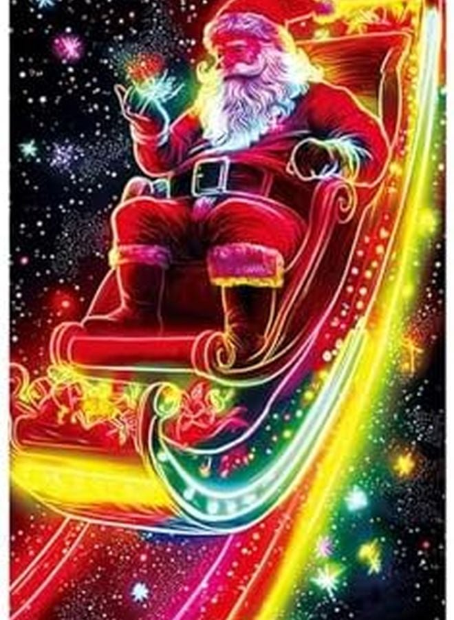 خلفية مرآب سانتا المتوهجة بالأشعة فوق البنفسجية مقاس 90 × 180 سم سهلة الإعداد لتزيين الجدران الخارجية - Image 1