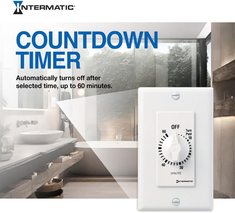 Intermatic SW60MWK 60-Minute Spring Wound Timer, White - Energy-Saving Control for Lights and Appliances - Easy Installation and Operation - Image 4