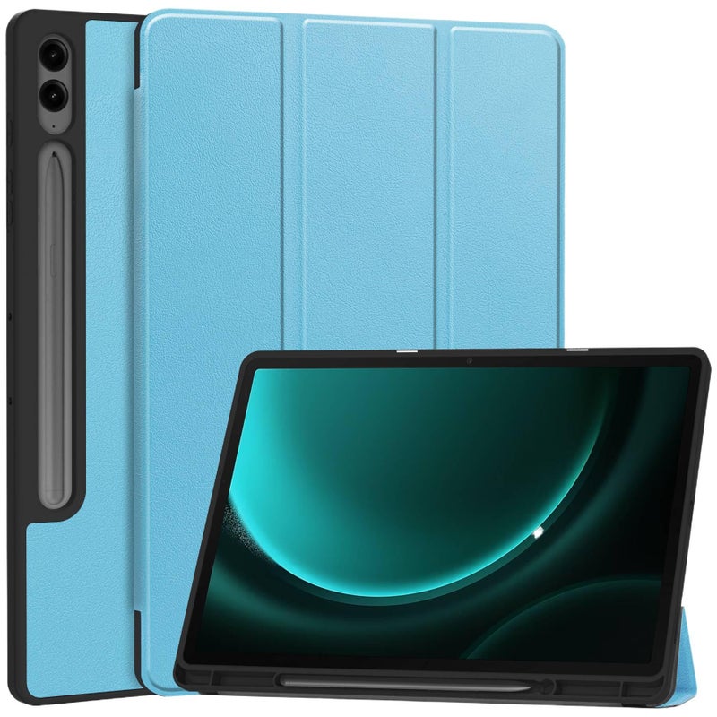 DGG Sky Blue iPad Case Compatible with Multiple iPad Models with Pencil Holder - Image 1