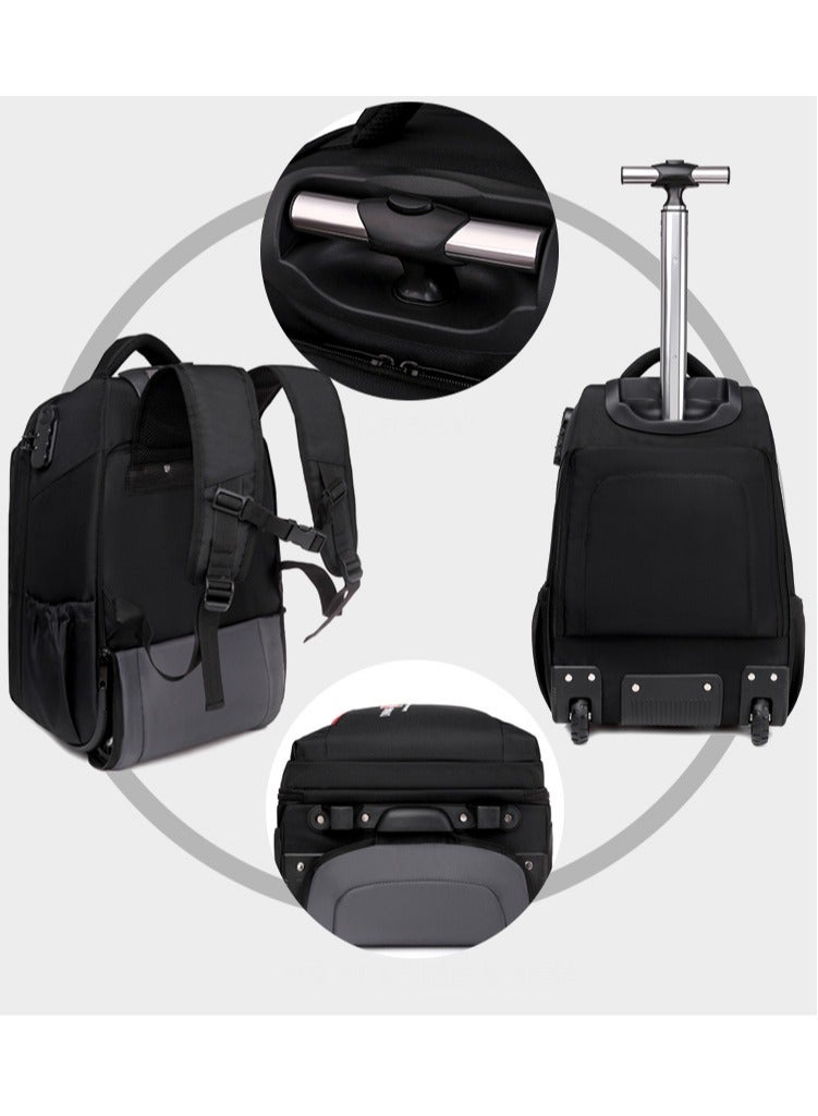 CityRiya-Long Travel Bags, Rolling Backpack, Luggage School Bags, Trolley Laptop Bag, Wheeled Bookbag, Shoulder Back Bag, Large Student School Bag, Boys Girls Backpack, Teen Laptop Backpack, Travel Carry-on Bag, Children School Backpack  - Image 5