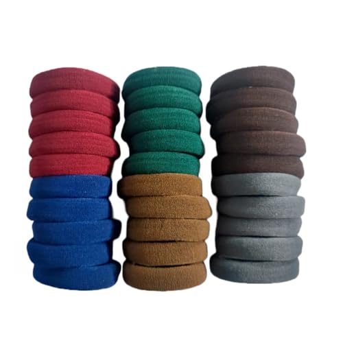 Elina Elastic Dark Multi Colors Hair Ponytail Holder Soft Non Slip Tight Stretchable Rubber Bands for School Girls/Women, Buns, Hair tie (Pack of 30)(Dark Multicolor) - Image 2