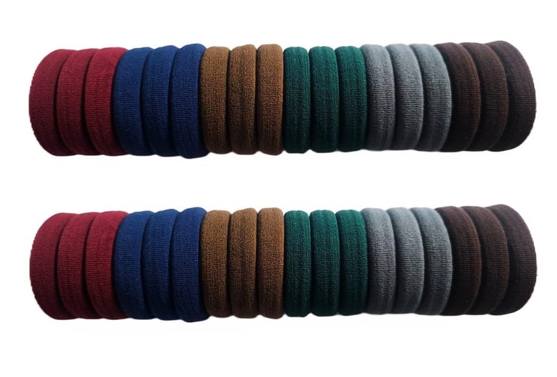 Elina Elastic Dark Multi Colors Hair Ponytail Holder Soft Non Slip Tight Stretchable Rubber Bands for School Girls/Women, Buns, Hair tie (Pack of 30)(Dark Multicolor) - Image 4