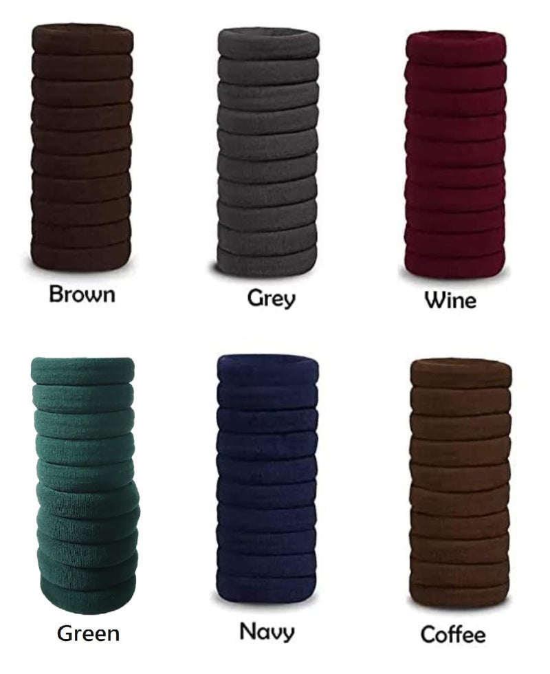 Elina Elastic Dark Multi Colors Hair Ponytail Holder Soft Non Slip Tight Stretchable Rubber Bands for School Girls/Women, Buns, Hair tie (Pack of 30)(Dark Multicolor) - Image 3
