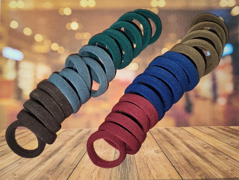 Elina Elastic Dark Multi Colors Hair Ponytail Holder Soft Non Slip Tight Stretchable Rubber Bands for School Girls/Women, Buns, Hair tie (Pack of 30)(Dark Multicolor) - Image 5