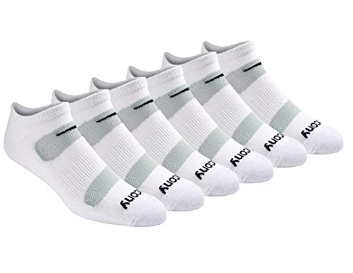 Saucony Men's RunDry Mesh Ventilating Comfort Fit Performance 6, 12, 18 Pairs No-Show Socks, M-XXL, White (6 Pairs), Medium - Image 3