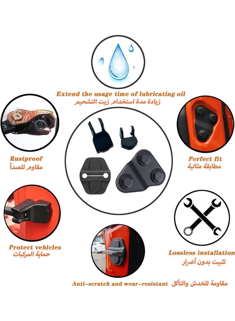 M.A&F's Compatible for Door Lock Decoration Cover Wrangler JL JLU 2018 2019 2020 2021 2022 2023 2024 2025 Sahara Sports Rubicon Gladiator JT Accessories,Door Screw Protector Cover Buckle - Image 3