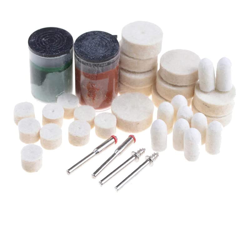 DIY Crafts Woolen Polishing Buffing Wheels 3.2mm Shank Mandrel Mini Drill Bits for Dremel Rotary Tool Accessories Set DIY Works (Pack Of 33 Pcs, Multi, 2 Pcs Mandrel/Connecting Shank) - Image 2