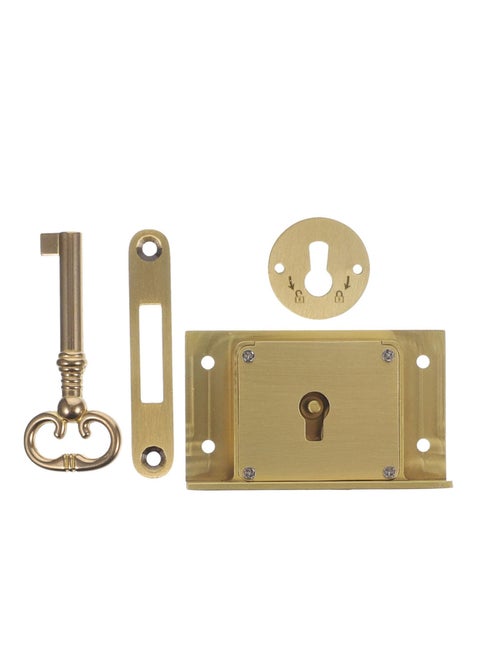 1 Set Square Table Spring Box Lock, European Style Wood Installation with Key, Ideal for Wooden Boxes, Chests, Drawers, File Cabinets, Retro Furniture, Cam Lock for Doors and Cabinets