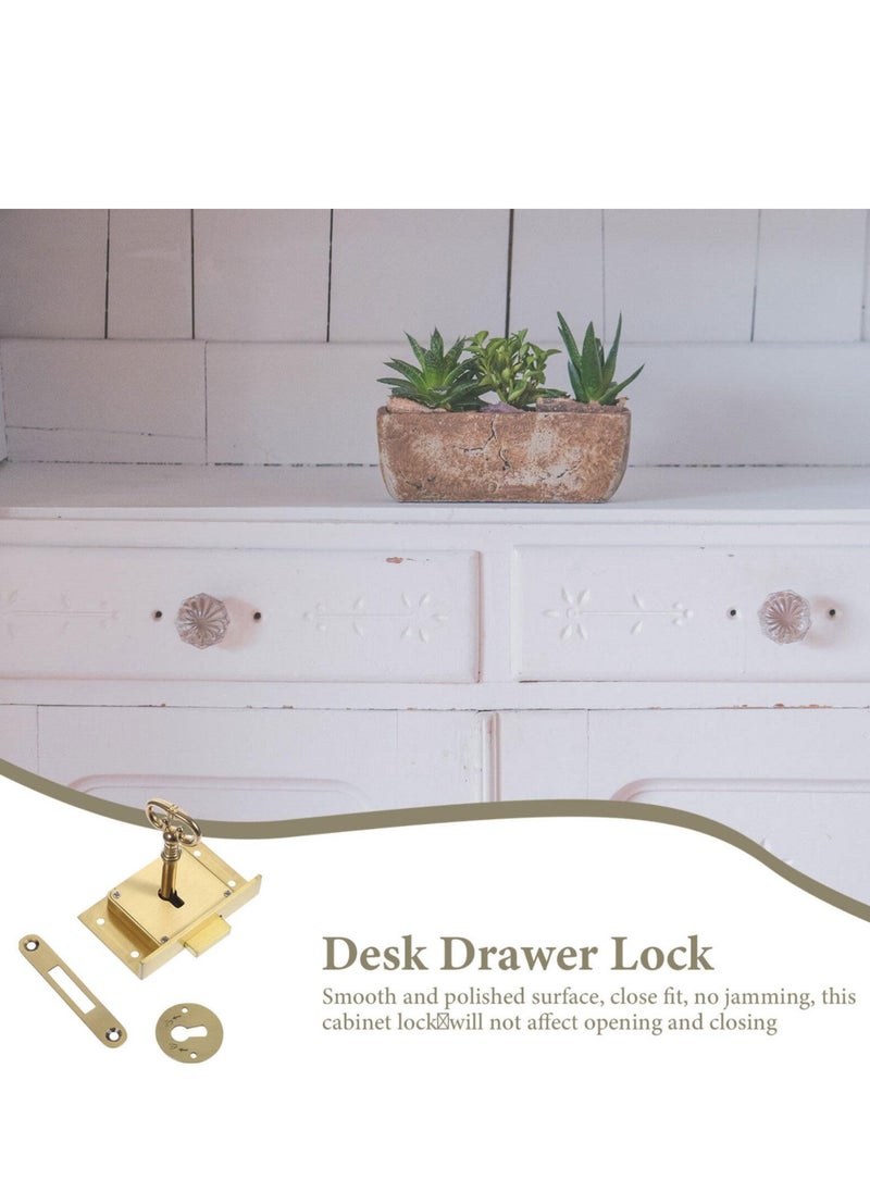 SYOSI - 1 Set Square Table Spring Box Lock, European Style Wood Installation with Key, Ideal for Wooden Boxes, Chests, Drawers, File Cabinets, Retro Furniture, Cam Lock for Doors and Cabinets - Image 1