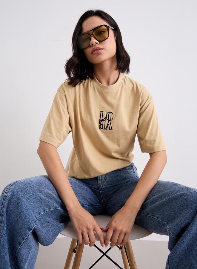 Styli Embroidered Slogan Oversized T-Shirt - Image 5