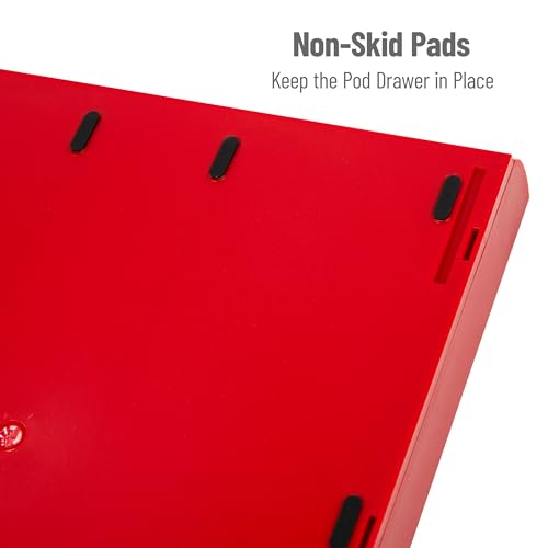 Mind Reader Single Serve Coffee Pod Drawer, 30 Pod Capacity, Countertop Organizer, 10.5"L x 12.75"W x 2.5"H, Red - Image 4