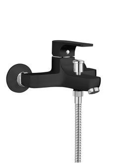 GS GS Rubinetterie Wall Mounted Single Lever Bath Shower Mixer With Hand Shower Set Black Chrome - 2460BC  - Image 1