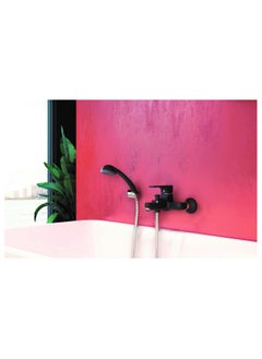 GS GS Rubinetterie Wall Mounted Single Lever Bath Shower Mixer With Hand Shower Set Black Chrome - 2460BC  - Image 3