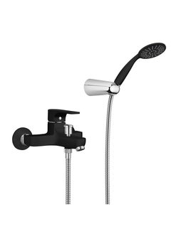 GS GS Rubinetterie Wall Mounted Single Lever Bath Shower Mixer With Hand Shower Set Black Chrome - 2460BC  - Image 2