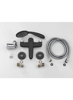 GS GS Rubinetterie Wall Mounted Single Lever Bath Shower Mixer With Hand Shower Set Black Chrome - 2460BC  - Image 4