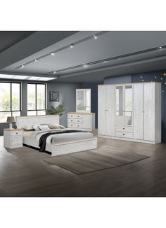 DANUBE HOME Cambridge 3-Drawer + 1-Door Master Dresser With Mirror Stylish Storage Solution For Bedroom Elegant Dresser With Mirror Durable And Modern Home DÃ©cor - Oak And White Oak  - Image 1