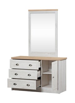 DANUBE HOME Cambridge 3-Drawer + 1-Door Master Dresser With Mirror Stylish Storage Solution For Bedroom Elegant Dresser With Mirror Durable And Modern Home DÃ©cor - Oak And White Oak  - Image 5