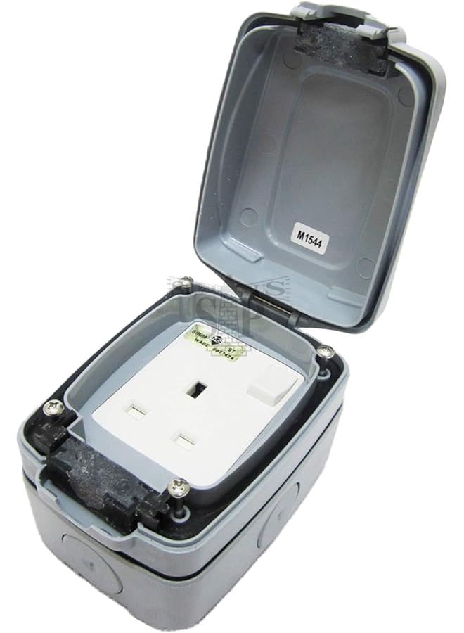 MK مفتاح مقبس Mk 13A خارجي مقاوم للماء Ip66 رمادي Masterseal مدمج 86486Gry