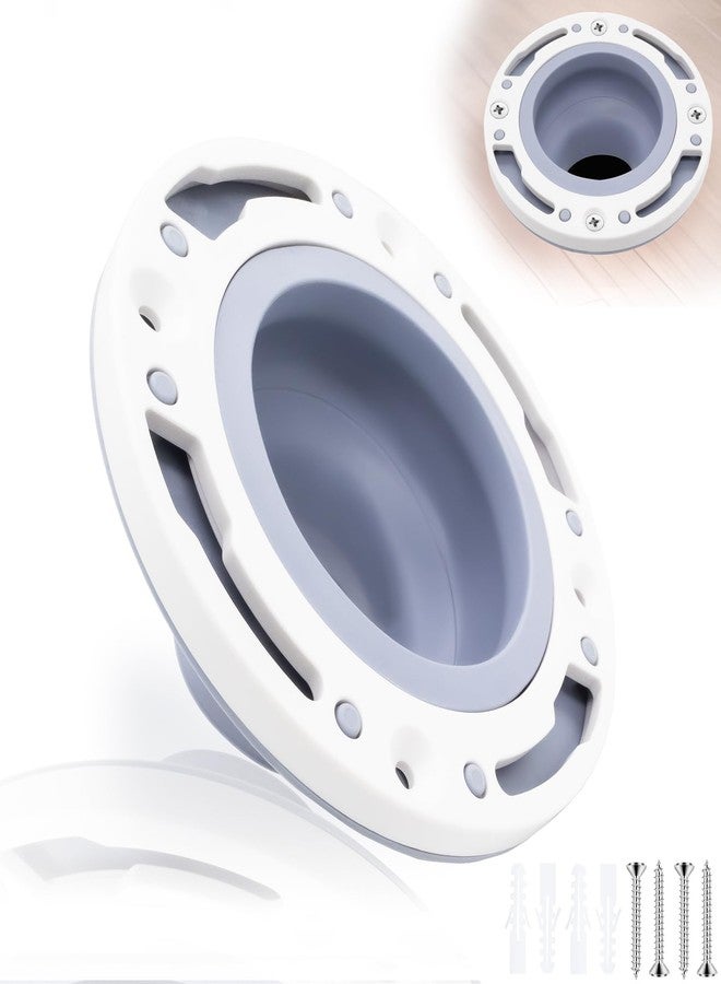 Niuohoy Toilet Flange Repair Kit Fits for 4 Inch 5 Inch or Special 3 Inch Drain Pipe, Universal Toilet Flange for Toilet Repair and Installation, Perfect Seal No More Leaks (Gray) - Image 1