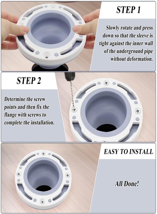 Niuohoy Toilet Flange Repair Kit Fits for 4 Inch 5 Inch or Special 3 Inch Drain Pipe, Universal Toilet Flange for Toilet Repair and Installation, Perfect Seal No More Leaks (Gray) - Image 5