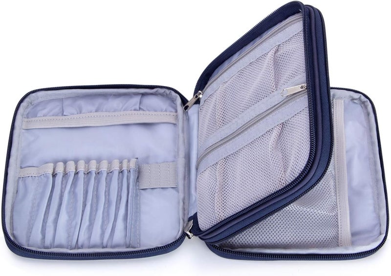 Teamoy Crochet Hooks Case, Aluminum Crochet Hooks Storage Bag for Crochet Kits and Knitting Accessories,Perfect for Beginners and Experienced Crochet Lovers, Owls (Bag Only) - Image 3