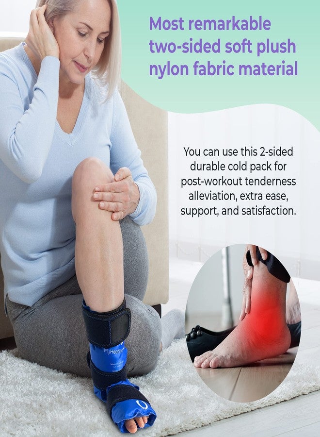 MY HEATING PAD عبوة جل للقدم والكاحل - عبوة جل ثلج قابلة لإعادة الاستخدام مع مشبك مطاطي - عبوات باردة لما بعد الجراحة أو الإصابات الرياضية، عبوات ثلج مرنة - ضمادة ضغط للقدم والكاحل - عبوة واحدة زرقاء - Image 5