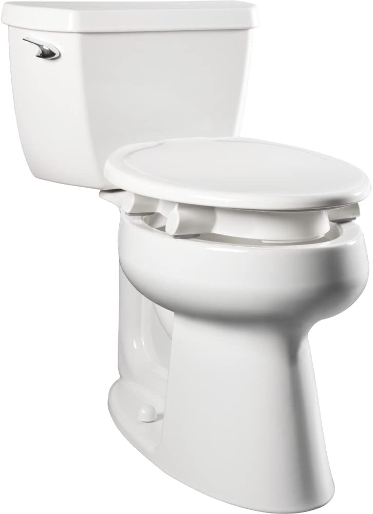 Bemis Assurance 3" Raised Toilet Seat for Seniors, Made in USA, Secure Hinges, Clean Shield Guard, Elongated, White - Image 1
