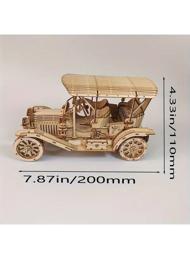 Vintage 3D Car Wooden Puzzle DIY Basswood Model 1pc Adult Gift - Image 2