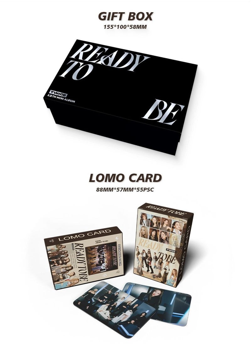 EHOME Twice New Album READY TO BE Gift Box With Lomo Cards, Acrylic Stand, Hand Account Tape, Keychain, Lanyard, Stickers, Photo Card  - Image 2